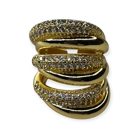 Jewelry - GOLD STATEMENT RING WITH PAVE CRYSTALS